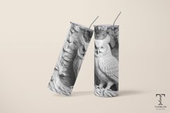 3D White Owl Relief 20oz Sublimation Tumbler Wrap Design Product Image 4