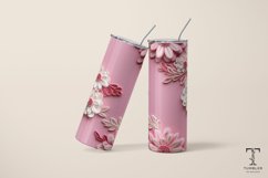 3D Pink and White Daisy 20oz Sublimation Tumbler Wrap Product Image 5