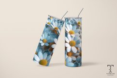 3D White Daisy Flowers 20oz Sublimation Tumbler Wrap Product Image 4