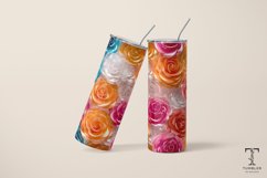 3D Glass Colorful Roses 20oz Sublimation Tumbler Wrap Product Image 4