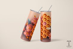 3D Honeycomb and Bee 20oz Sublimation Tumbler Wrap Product Image 4