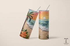 3D Embroidered Floral Beach Sublimation Tumbler Wrap Product Image 4