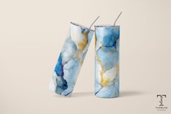 Abstract Blue Gold Marble 20oz Sublimation Tumbler Wrap Product Image 4