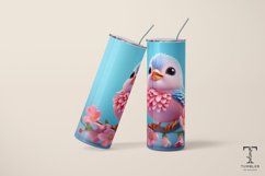 3D Cute Pink Bird 20oz Sublimation Tumbler Wrap Product Image 4