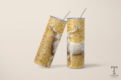 3D White Deer Relief 20oz Sublimation Tumbler Wrap Design Product Image 4