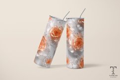 3D Glass Orange Roses 20oz Sublimation Tumbler Wrap Product Image 5
