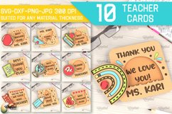Teacher Cards SVG Bundle. Greeting Cards Laser Cut Product Image 1