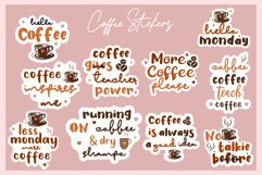 Coffee Stickers, Illustrations, Caffeine Printable Stickers Product Image 1