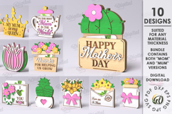 Mother&#039;s Day Gift Card Holder Bundle Laser Cut. Gift for mom Product Image 1
