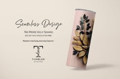 3D Gold and Black Flowers 20oz Sublimation Tumbler Wrap Product Image 5