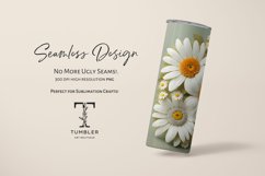 3D White Daisy Flowers 20oz Sublimation Tumbler Wrap Product Image 5