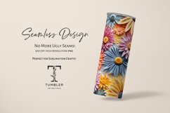 3D Embroidered Pastel Flowers 20oz Sublimation Tumbler Wrap Product Image 5