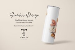 3D Orange Flowers 20oz Sublimation Tumbler Wrap Design Product Image 2