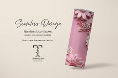 3D Pink and White Daisy 20oz Sublimation Tumbler Wrap Product Image 2