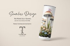 Watercolor Mushrooms 20oz Sublimation Tumbler Wrap Product Image 2