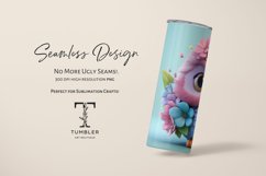 3D Cute Floral Pink Owl 20oz Sublimation Tumbler Wrap Product Image 5