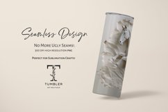 3D White Horse Relief 20oz Sublimation Tumbler Wrap Product Image 2
