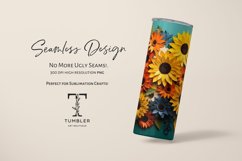 3D Sunflowers Paper Art 20oz Sublimation Tumbler Wrap Design Product Image 5