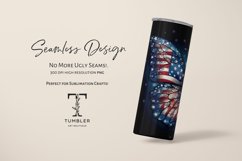 3D American Flag Butterfly 20oz Sublimation Tumbler Wrap Product Image 5