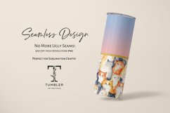 Seamless Cute Cats 20oz Sublimation Tumbler Wrap PNG Product Image 2