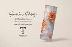 3D Glass Orange Roses 20oz Sublimation Tumbler Wrap Product Image 2