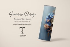 3D Floral Gold Skull 20oz Sublimation Tumbler Wrap Design Product Image 2
