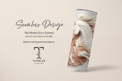 3D White Horse Relief 20oz Sublimation Tumbler Wrap Product Image 2