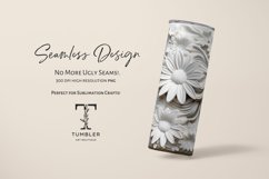 3D White Flowers and Girl Relief Sublimation Tumbler Wrap Product Image 5