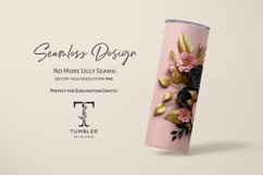 3D Gold and White Flowers 20oz Sublimation Tumbler Wrap Product Image 2