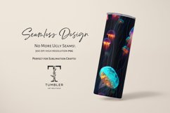 Neon Color Jellyfish 20oz Sublimation Tumbler Wrap Design Product Image 2
