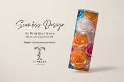 3D Glass Colorful Roses 20oz Sublimation Tumbler Wrap Product Image 5