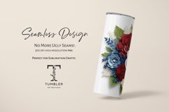 3D American Flag Color Flowers 20oz Sublimation Tumbler Wrap Product Image 5