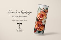 3D Orange Flowers 20oz Sublimation Tumbler Wrap Design Product Image 2