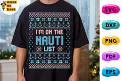 I'm On The Nauti List Svg, Png, Christmas Sailing Svg Shirt Product Image 1