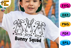 Bunny Squad SVG, PNG, Family, Adults, Kids Easter Shirt Svg Product Image 1