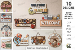 School Signs Bundle Lasercut. Door SIgn. Classroom Decor SVG Product Image 1
