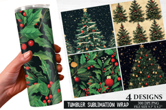 Christmas Tree Tumbler Wrap| Christmas Tumbler Wrap Design Product Image 1