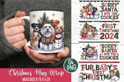 Christmas Mug Wrap Design - Christmas Dog Sublimation Product Image 1