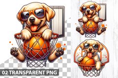 Basketball Dog Sublimation - Dog Clipart PNG Product Image 1