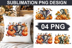 Halloween Elephant - Pillow Sublimation PNG Design Product Image 1