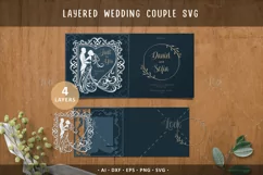 Layered wedding couple Svg, woman in dress svg Product Image 4