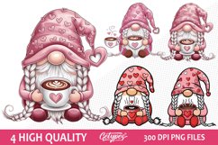 Valentine Gnome Sublimation Clipart - High Quality Design Product Image 1