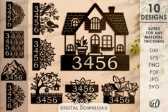 Personalized House Signs Bundle Lasercut. Number Plaque SVG Product Image 1