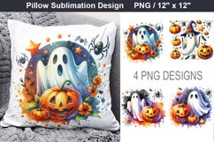 Halloween Ghost - Halloween pillow Sublimation Design Product Image 1
