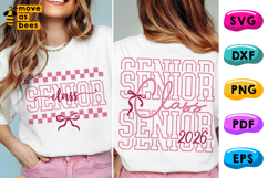 Senior Class Of 2026 SVG, PNG, Preppy Bow, Girl Senior Shirt Product Image 1