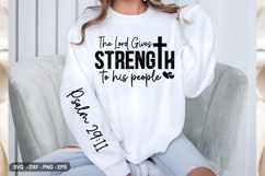 The Lord Gives Strength - Christian Sleeve T-Shirt Design Product Image 2