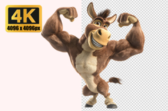 Donkey with Muscular Arms Transparent PNG Product Image 1