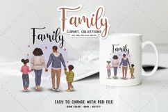 Family clipart with separated skin, Family illustration PNG Product Image 1