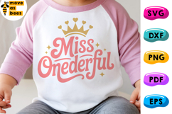 Miss Onederful Svg, Png, I'm One,1st Birthday Girl Shirt Svg Product Image 1