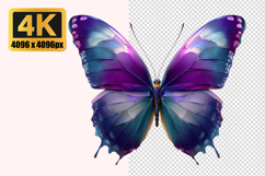 Stylized Purple and Blue Butterfly Transparent PNG Product Image 1